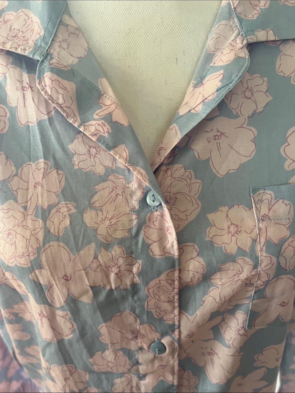 Sweet Dreams Nightgown floral button down 100% cotton - Picture 3 of 8